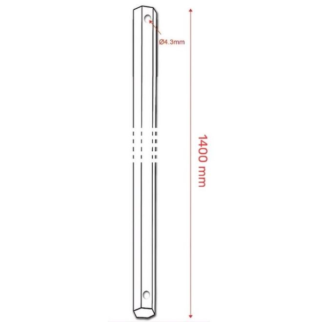 Tringle Alu laquée 1400mm Blanc Hexagonale de 10mm
