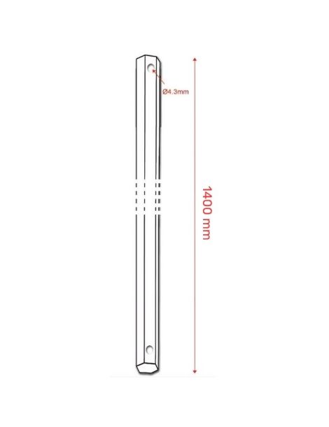 Tringle Alu laquée 1400mm Blanc Hexagonale de 10mm