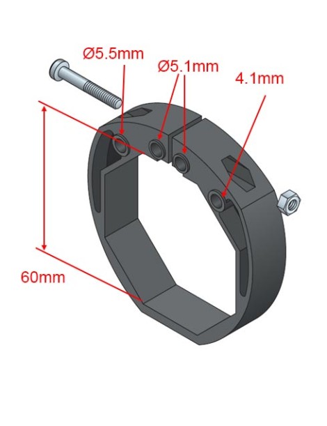 Bague verrou pour tube Octo60 système VAS