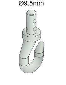 Crochet pour tringle oscillante  et petit anneau