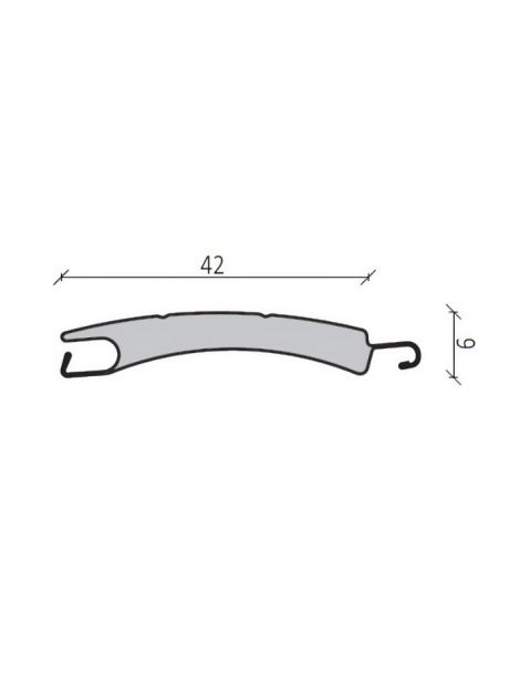 Lame 42mm Aluminium Renforcée Blanc 225cm de long côtes