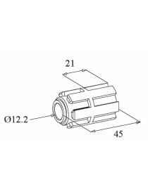 Moyeu Crabot Mâle téton Diam. 12