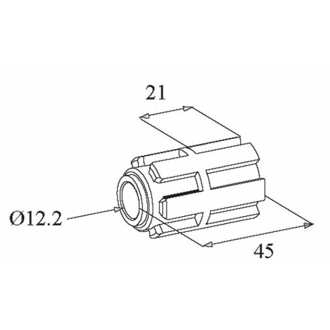 Moyeu Crabot Mâle téton Diam. 12