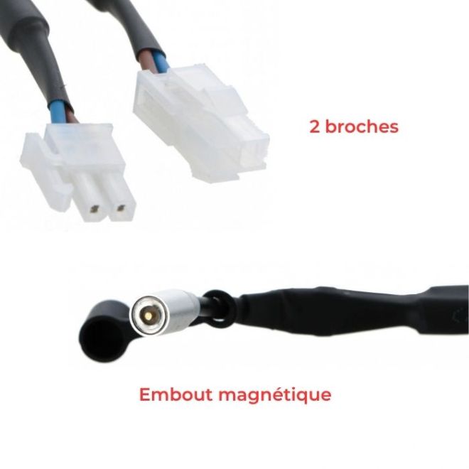 Câble Y magnétique Aok pour recharge batterie accessible - composition