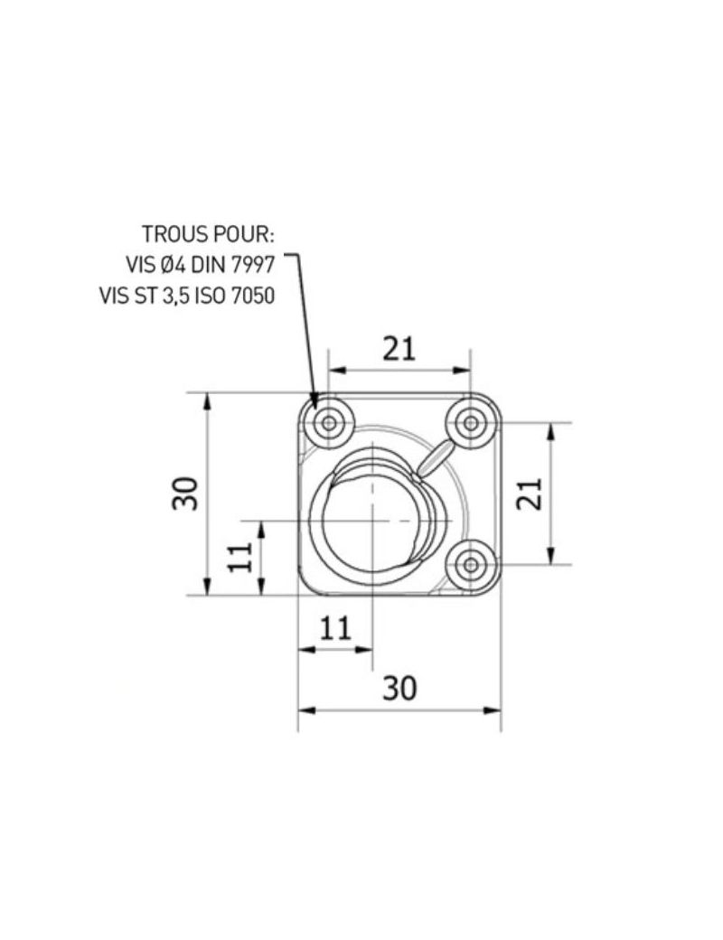 Sortie de caisson Déportée 30° 6P7 - diam 13mm Blanc