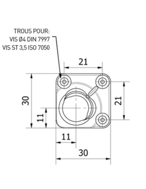 Sortie de caisson Déportée 30° 6P7 - diam 13mm Blanc