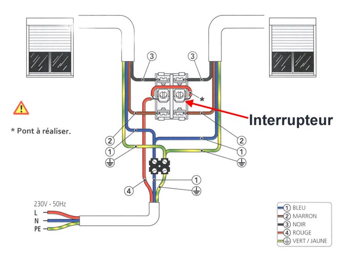 schema electrique: schema branchement cablage interrupteur double