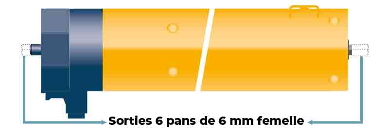 Sorties 6 pans de 6mm