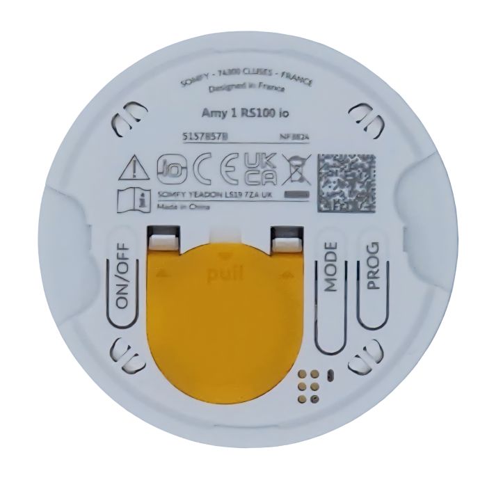 Vue latérale de la commande murale Somfy Amy 1 RS100 io