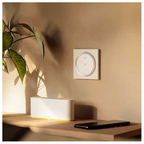 Émetteur mural Somfy AMY iO carré avec cadre blanc